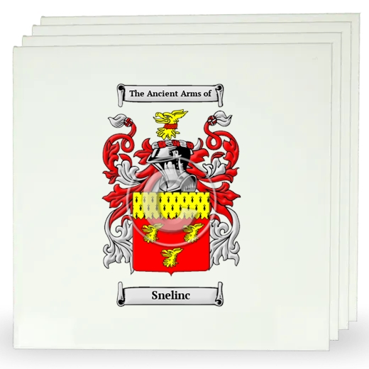 Snelinc Set of Four Large Tiles with Coat of Arms