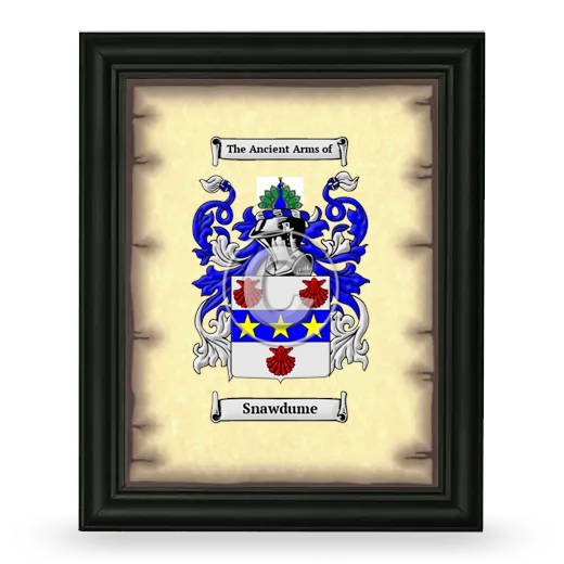 Snawdume Coat of Arms Framed - Black