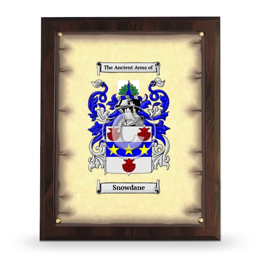 Snowdane Coat of Arms Plaque