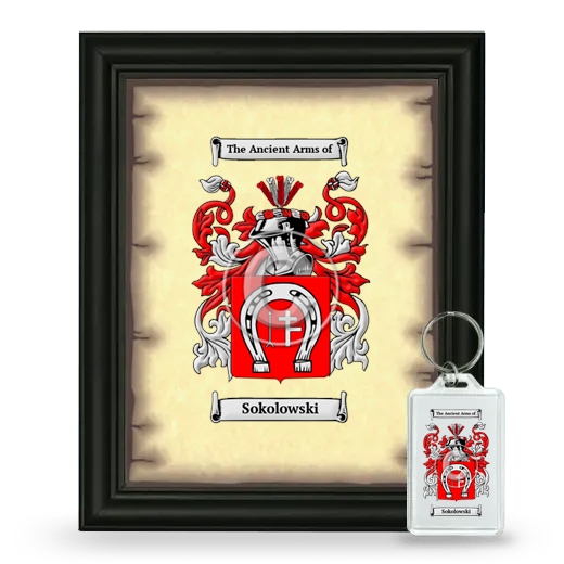 Sokolowski Framed Coat of Arms and Keychain - Black