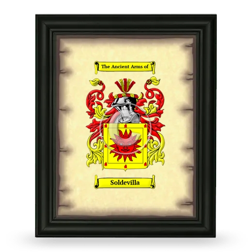 Soldevilla Coat of Arms Framed - Black