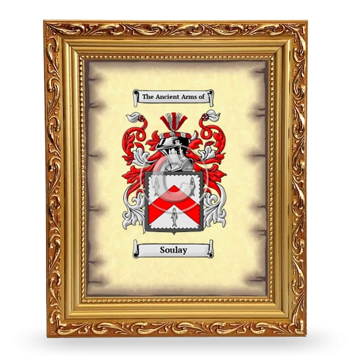 Soulay Coat of Arms Framed - Gold