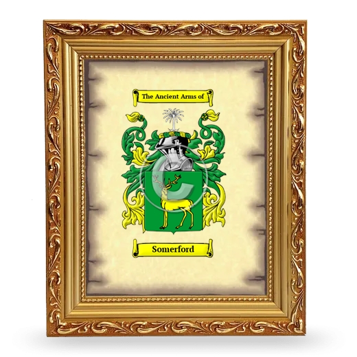Somerford Coat of Arms Framed - Gold