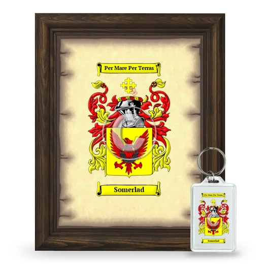 Somerlad Framed Coat of Arms and Keychain - Brown