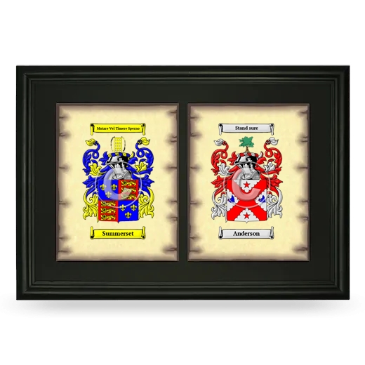 Double Coat of Arms Framed - Black