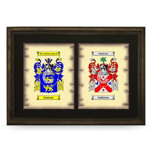 Double Coat of Arms Framed - Brown