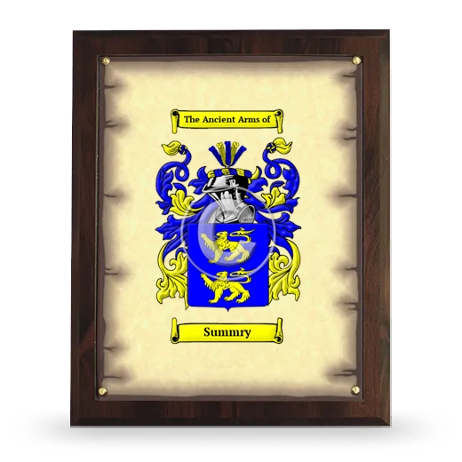 Summry Coat of Arms Plaque