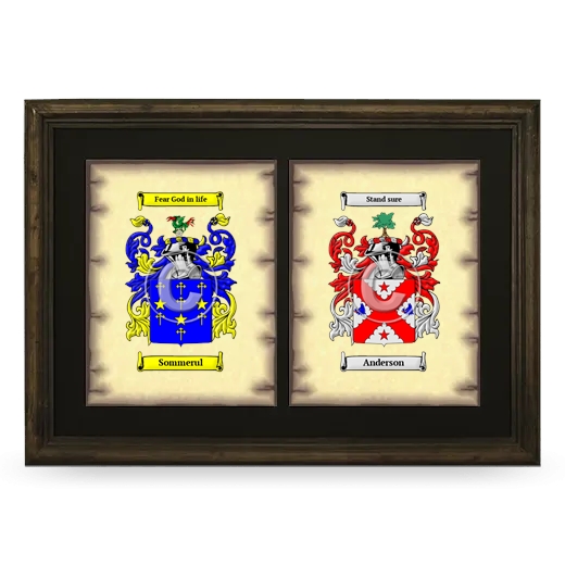 Double Coat of Arms Framed - Brown