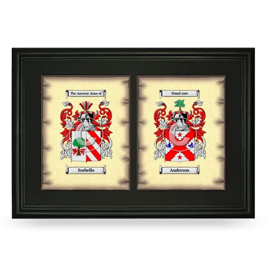 Double Coat of Arms Framed - Black