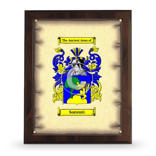 Sorrenti Coat of Arms Plaque