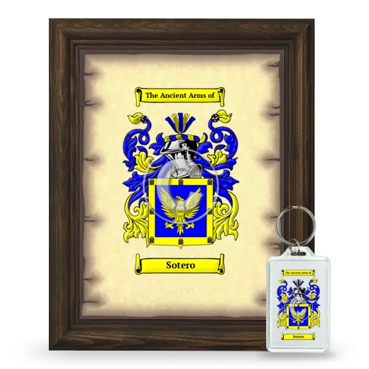 Sotero Framed Coat of Arms and Keychain - Brown