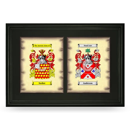 Double Coat of Arms Framed - Black