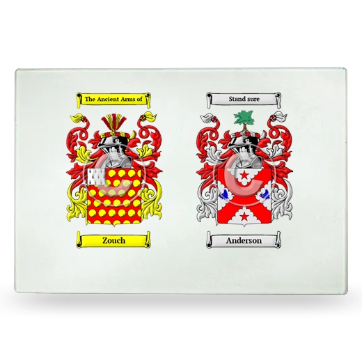 Double Coat of Arms Glass Cutting Board