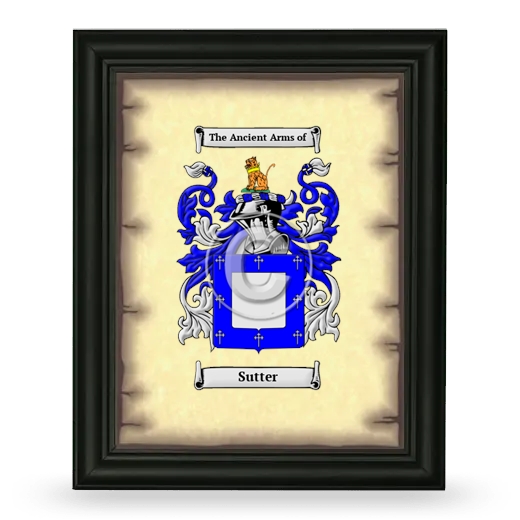 Sutter Coat of Arms Framed - Black