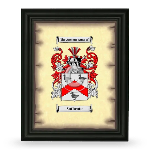 Sothcote Coat of Arms Framed - Black