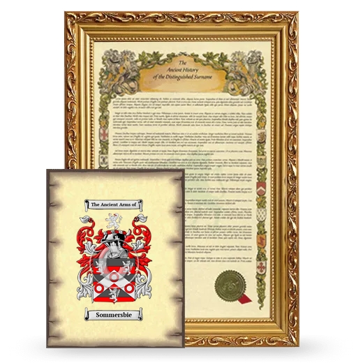 Sommersbie Framed History and Coat of Arms Print - Gold