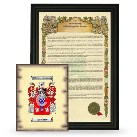 Spavforde Framed History and Coat of Arms Print - Black