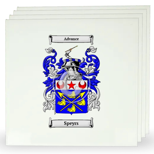 Speyrs Set of Four Large Tiles with Coat of Arms