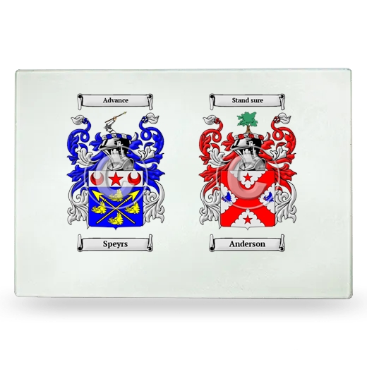 Double Coat of Arms Glass Cutting Board