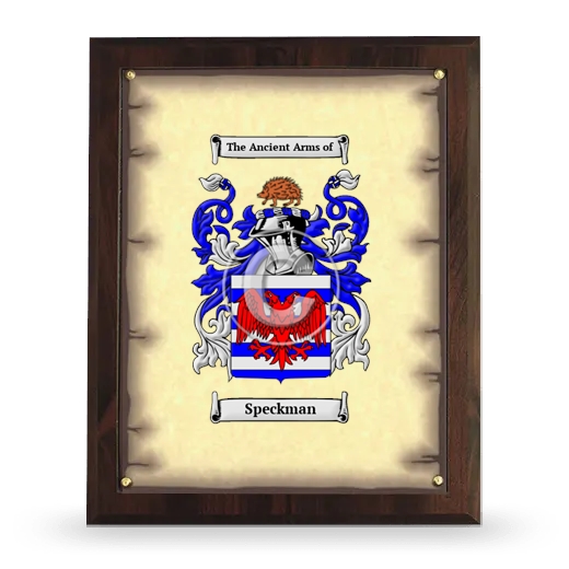 Speckman Coat of Arms Plaque