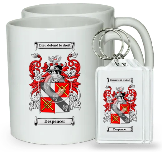 Despencer Pair of Coffee Mugs and Pair of Keychains