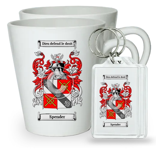 Spender Pair of Latte Mugs and Pair of Keychains