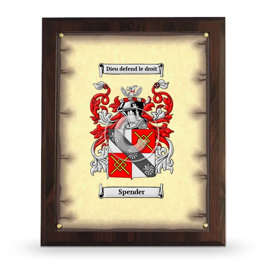 Spender Coat of Arms Plaque