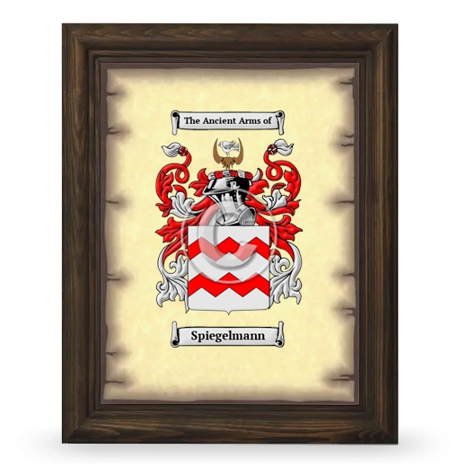 Spiegelmann Coat of Arms Framed - Brown