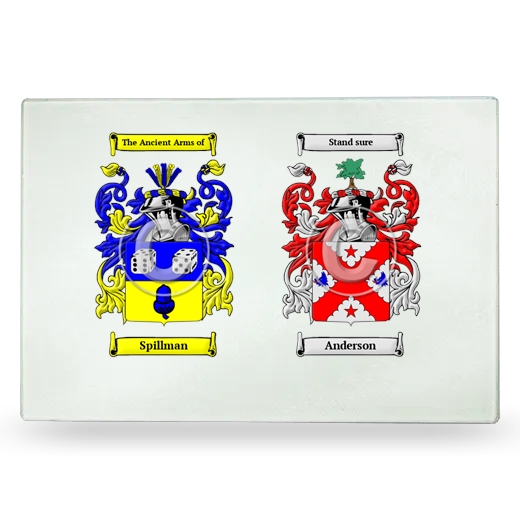 Double Coat of Arms Glass Cutting Board