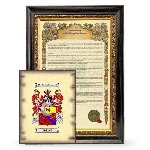 Picknell Framed History and Coat of Arms Print - Heirloom