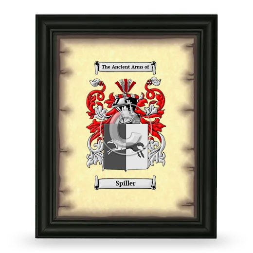 Spiller Coat of Arms Framed - Black