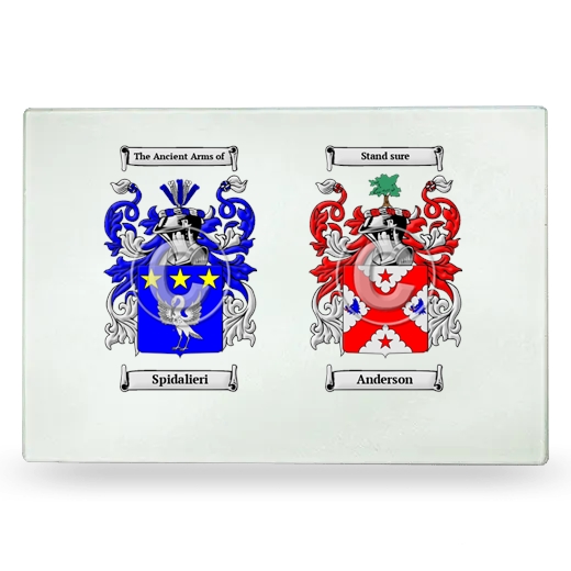 Double Coat of Arms Glass Cutting Board