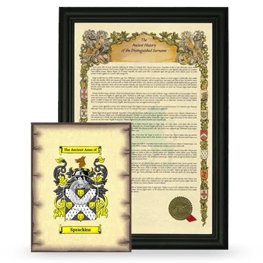 Sprackins Framed History and Coat of Arms Print - Black