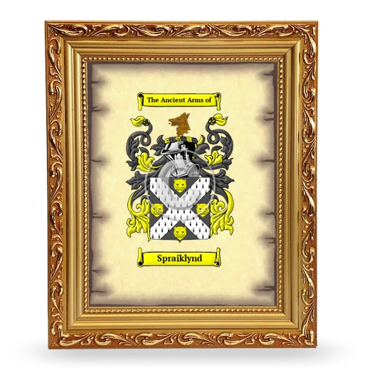 Spraiklynd Coat of Arms Framed - Gold