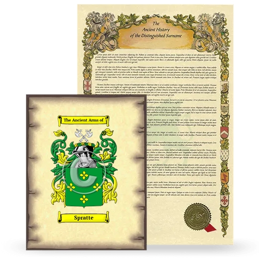 Spratte Coat of Arms and Surname History Package