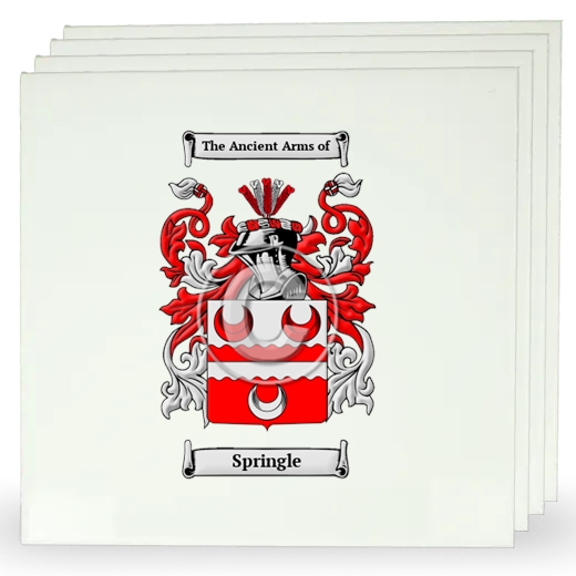 Springle Set of Four Large Tiles with Coat of Arms