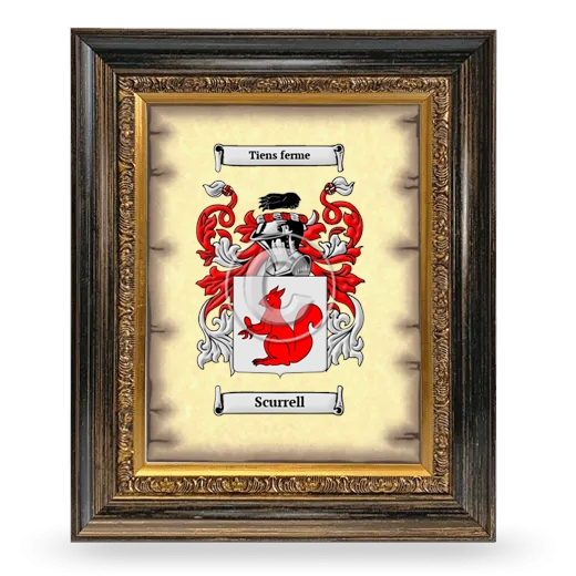 Scurrell Coat of Arms Framed - Heirloom