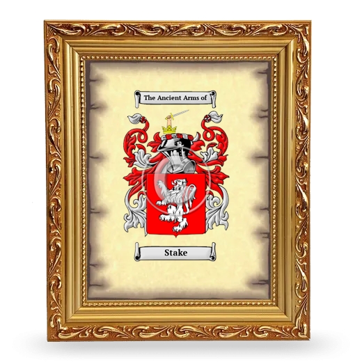 Stake Coat of Arms Framed - Gold
