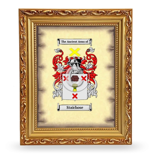 Staichose Coat of Arms Framed - Gold