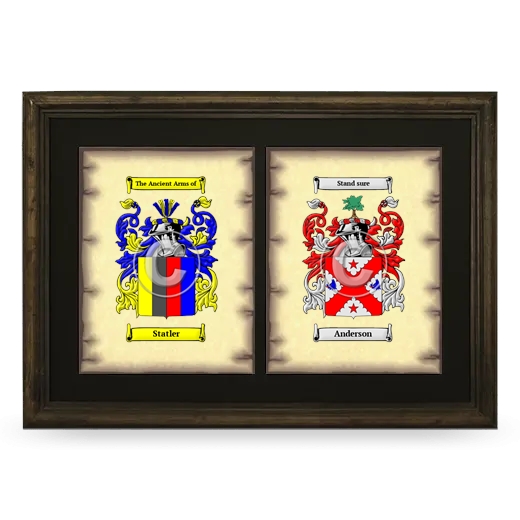 Double Coat of Arms Framed - Brown