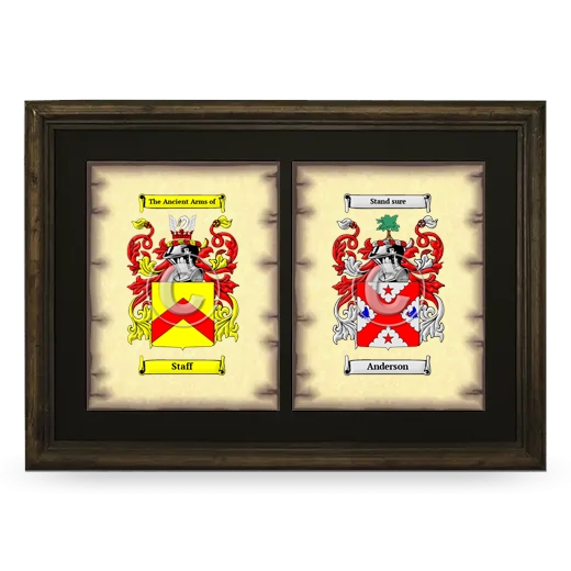 Double Coat of Arms Framed - Brown