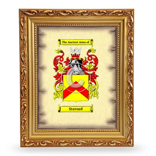 Stavord Coat of Arms Framed - Gold