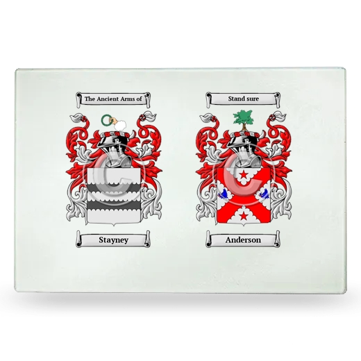 Double Coat of Arms Glass Cutting Board