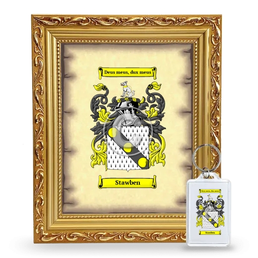 Stawben Framed Coat of Arms and Keychain - Gold