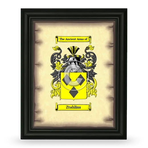 Ztahlins Coat of Arms Framed - Black