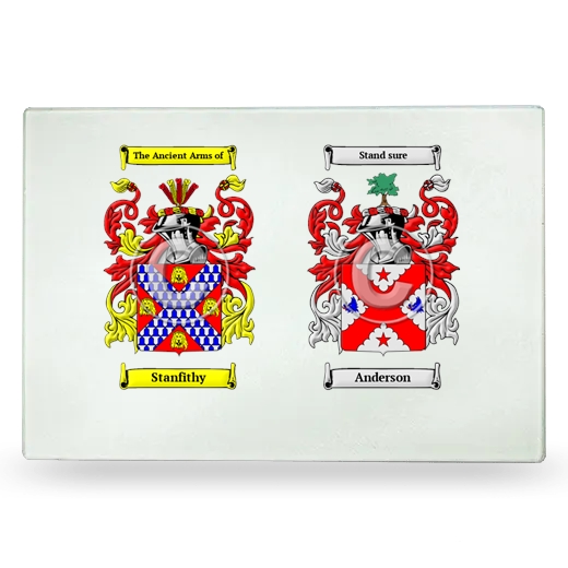 Double Coat of Arms Glass Cutting Board