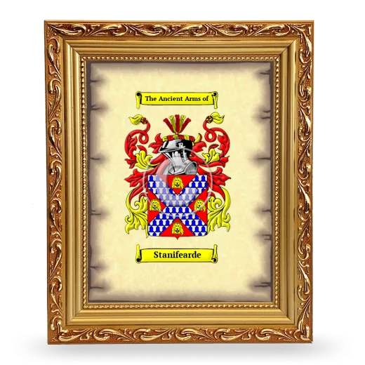 Stanifearde Coat of Arms Framed - Gold