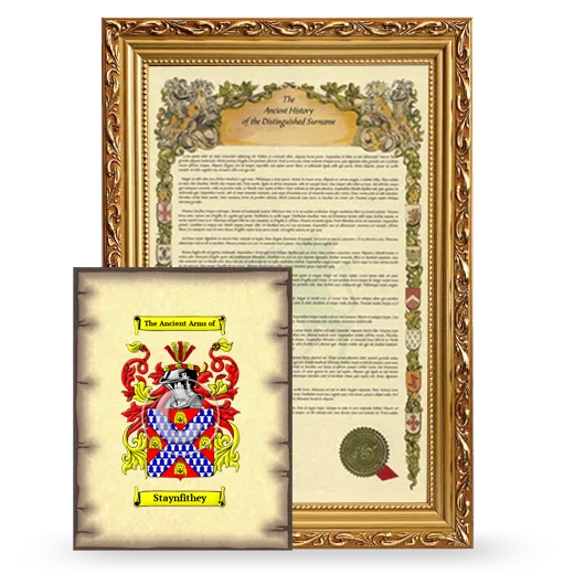 Staynfithey Framed History and Coat of Arms Print - Gold