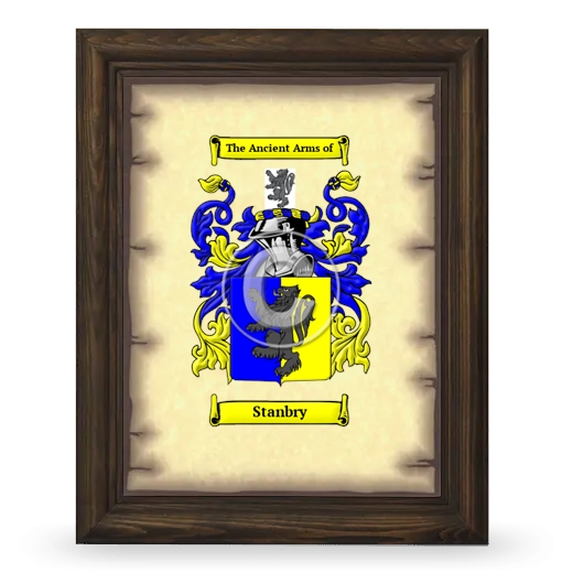 Stanbry Coat of Arms Framed - Brown