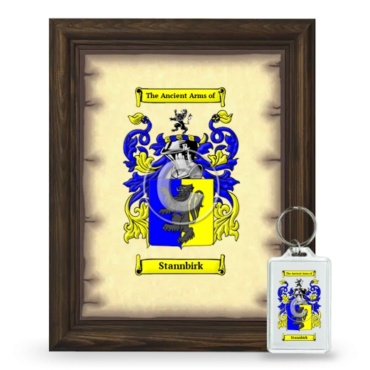Stannbirk Framed Coat of Arms and Keychain - Brown